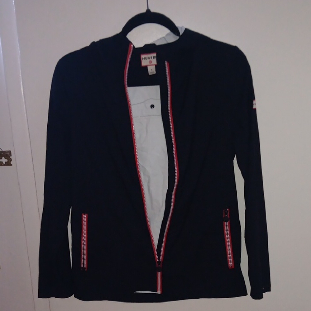 Hunter Black Jacket with Red Zipper